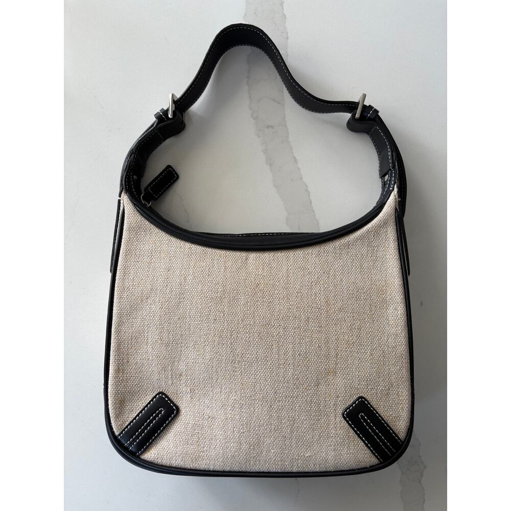 Vintage Burberry Nova Check Canvas Shoulder Bag w/Leather Trim